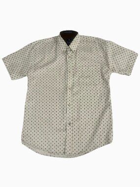 DESIGNER SALE Quiksilver Cotton Short Sleeve Shirt Mens M‎ Button Down Beige